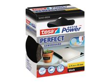 Tesa extra Power Perfect - Ruban adhésif en toile - 38 mm x 2.75 m - noir