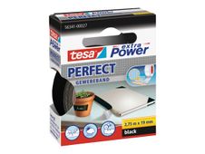 Tesa extra Power Perfect - Ruban adhésif en toile - 19 mm x 2.75 m - noir