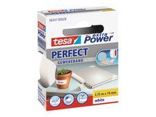 Tesa extra Power Perfect - Ruban adhésif en toile - 19 mm x 2.75 m - blanc
