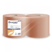 Lucart - 2 Bobines d'essuie-mains chamois double épaisseur - 1500 feuilles