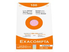 Exacompta - Pack de 100 Fiches bristol - 10 x 15 cm - petits carreaux - couleurs assorties