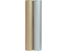 Clairefontaine - Papier cadeau kraft - 70 cm x 3 m - 60 g/m² - or ou argent