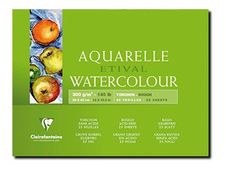 Clairefontaine Etival - Bloc de papier aquarelle grain torchon - 25 feuilles 30 x 40 cm - 300 g/m²