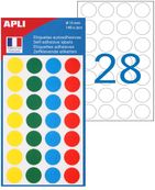 Apli Agipa - 140 Pastilles adhésives - couleur assorties - diamètre 15 mm - réf 100625