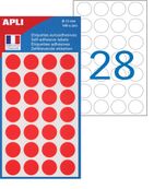 Apli Agipa - 168 Pastilles adhésives - rouge - diamètre 15 mm - réf 111843