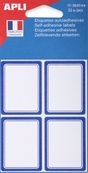 Apli Agipa - 32 Étiquettes scolaires cadre bleu - 38 x 50 mm - réf 111961