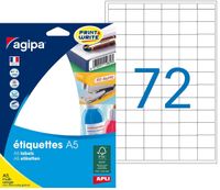 Apli Agipa - Etui A5 - 1152 Étiquettes blanches multi-usages - 16 x 22 mm - coins arrondis - réf 114007