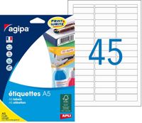 Apli Agipa - Etui A5 - 720 Étiquettes blanches multi-usages - 12,8 x 38 mm - coins arrondis - réf 114044