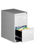 Classeur métallique monobloc professionnel - 2 tiroirs - H71 x L41 x P62 cm - gris clair