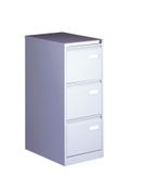 Classeur métallique monobloc professionnel - 3 tiroirs - H102 x L41 x P62 cm - gris clair