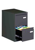 Classeur métallique monobloc professionnel - 2 tiroirs - H71 x L41 x P62 cm - anthracite