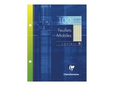 Clairefontaine - feuilles simples 17x22 cm - 100 pages - grands carreaux (Seyes) - perforées - vert