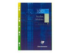 Clairefontaine - feuilles simples A4 - 100 pages - grands carreaux (Seyes) - perforées - vert