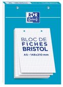 Oxford - Pack de 30 Fiches Bristol - A5 - petits carreaux - perforées - blanc