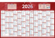 Calendrier bancaire année civile BOUCHUT "228 Rouge" 43 x 65 cm coloris rouge Pefc 70 %
