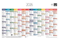 Quo Vadis Arc en Ciel - Calendrier horizontal 12 mois sur 1 face - 43 x 65 cm