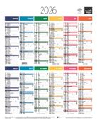 Quo Vadis Arc en Ciel - Calendrier vertical 12 mois sur 1 face - 43 x 55 cm