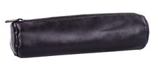 Oxford - Trousse ronde - 1 compartiment - cuir ébène noir