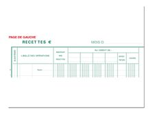 Exacompta - Journal de caisse ou banque - 10 colonnes : 5 débits/5 crédits - 32 x 19,5 cm vertical
