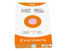 Exacompta - Pack de 100 Fiches Bristol - 12,5 x 20 cm - petits carreaux - non perforées - couleurs assorties