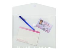 Exacompta - 5 Pochettes enveloppes perforées à scratch - A4 - transparentes