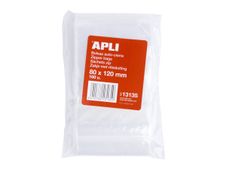Apli Agipa - 100 Sachets à fermeture zip - 80 x 120 mm - transparent