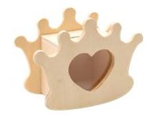 Graine Creative - tirelire inachevée - couronne - cœur - bois