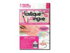 Graine Creative - lot de 5 feuilles Plastique Dingue - 262 x 202 mm - couleurs pastels assortis