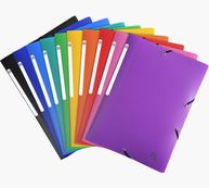 Exacompta - Chemises à élastiques 3 rabats - A4 - couleurs assorties