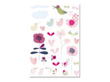 Figurato Nature - adhésif décoratif - jardin printannier - 345 x 490 mm - 2 feuilles