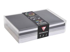 Clairefontaine - enveloppe - International C6 (114 x 162 mm) - côté ouvert - noir, blanc, argent, blanc irisé, gris koala - pack de 40
