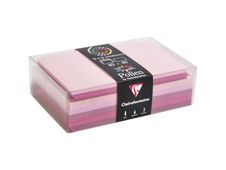 Clairefontaine - enveloppe - International C6 (114 x 162 mm) - côté ouvert - rose, framboise, rose intense, rose dragée, rose hortensia - pack de 40