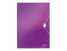 Leitz WOW - chemise à 3 rabats - A4 - pour 150 feuilles - violet métallique