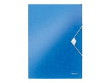 Leitz WOW - chemise à 3 rabats - A4 - pour 150 feuilles - bleu métallique