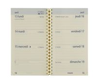 Agenda de poche spiralé Optivision - 1 semaine sur 2 pages - 9 x 16 cm - recharge - Brepols