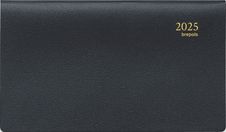 Agenda de poche spiralé Genova Omniplan - 1 semaine sur 2 pages - 16 x 9 cm - noir - Brepols