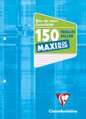 Bloc de cours perforé 2 trous + marge -  21x29.7 Maxi 300 Pages - 150 Feuilles Q.5x5mm