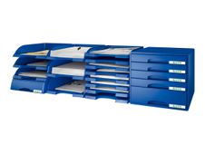 Leitz Plus Slim - corbeille à courrier - pour A4 - bleu