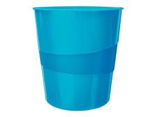 Leitz WOW - corbeille à papier - 15 L - polypropylène (PP), polystyrène - bleu métallisé