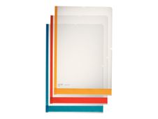 Leitz - pochette coin - pour A4 - clair avec bords bleus, clair avec bords rouges, clair avec bords jaunes