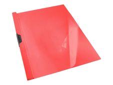 Esselte - chemise à clip - pour A4 - capacité : 25 feuilles - rouge avec couverture avant transparente