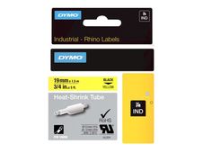 DYMO Rhino tubes thermorétractables - Polyoléfine - noir sur jaune - rouleau (1,9 cm x 1,5 m)