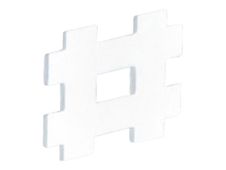 Décopatch - forme à décorer - hashtag - 12 cm - blanc - papier mâché