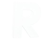Décopatch Small - lettre de décoration - R - 12 cm - blanc - papier mâché