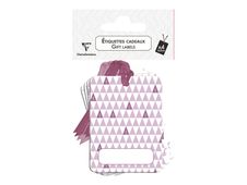 Clairefontaine - étiquette cadeau - 6 cm x 8 cm - pink childhood - à motifs - papier (pack de 4)