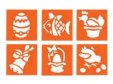 Graine Creative - lot de 6 pochoirs spéciale pâques