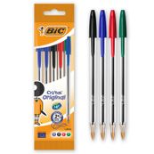 BIC Cristal - Pack de 5 Stylos à bille - couleurs assorties - 1 mm