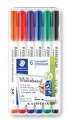 STAEDTLER LUMOCOLOR 301 - Pack de 6 marqueurs feutres effaçables - couleurs assorties