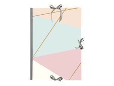 Clairefontaine Mikado Lines - planche à dessin - 32.5 x 45 cm - blanc, bleu ciel, rose pastel, gris souris, paillettes d'or - ruban, carton recouvert de papier