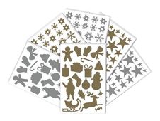 Maildor Initial - adhésif décoratif - Noël - 20 feuilles - argent, or (pack de 590)